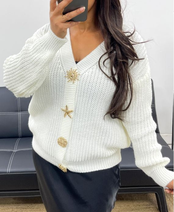 Cardigan éclat doré