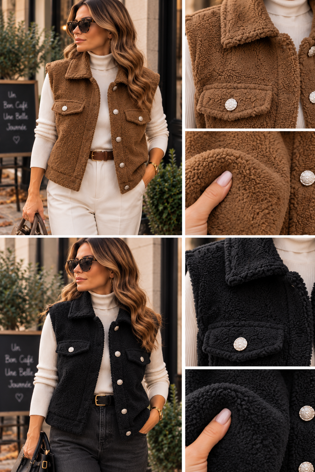 Veste Teddy sans manches