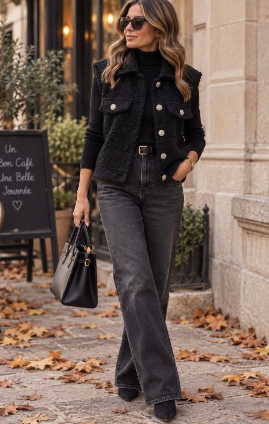 Veste Teddy sans manches