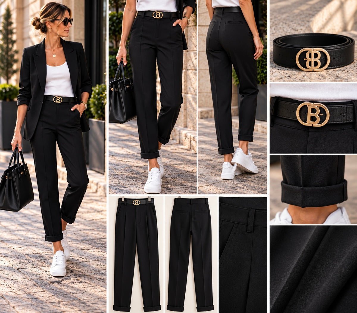 Pantalon cintré avec ceinture