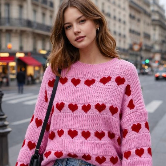 Pull maille cœur