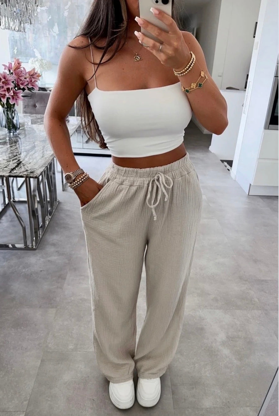 Pantalon gaze de coton