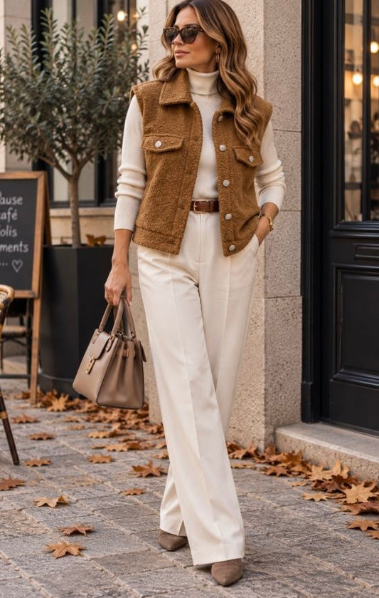 Veste Teddy sans manches