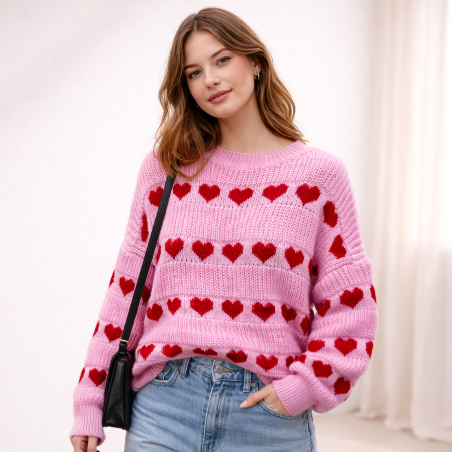 Pull maille cœur