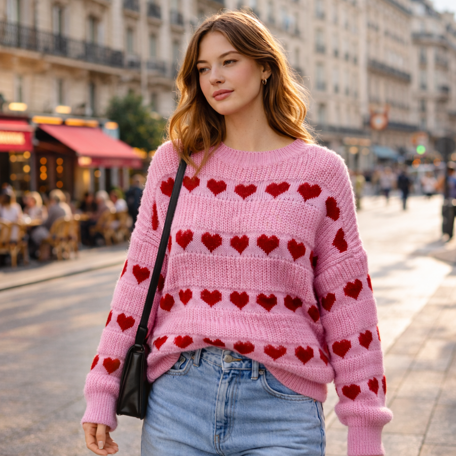 Pull maille cœur