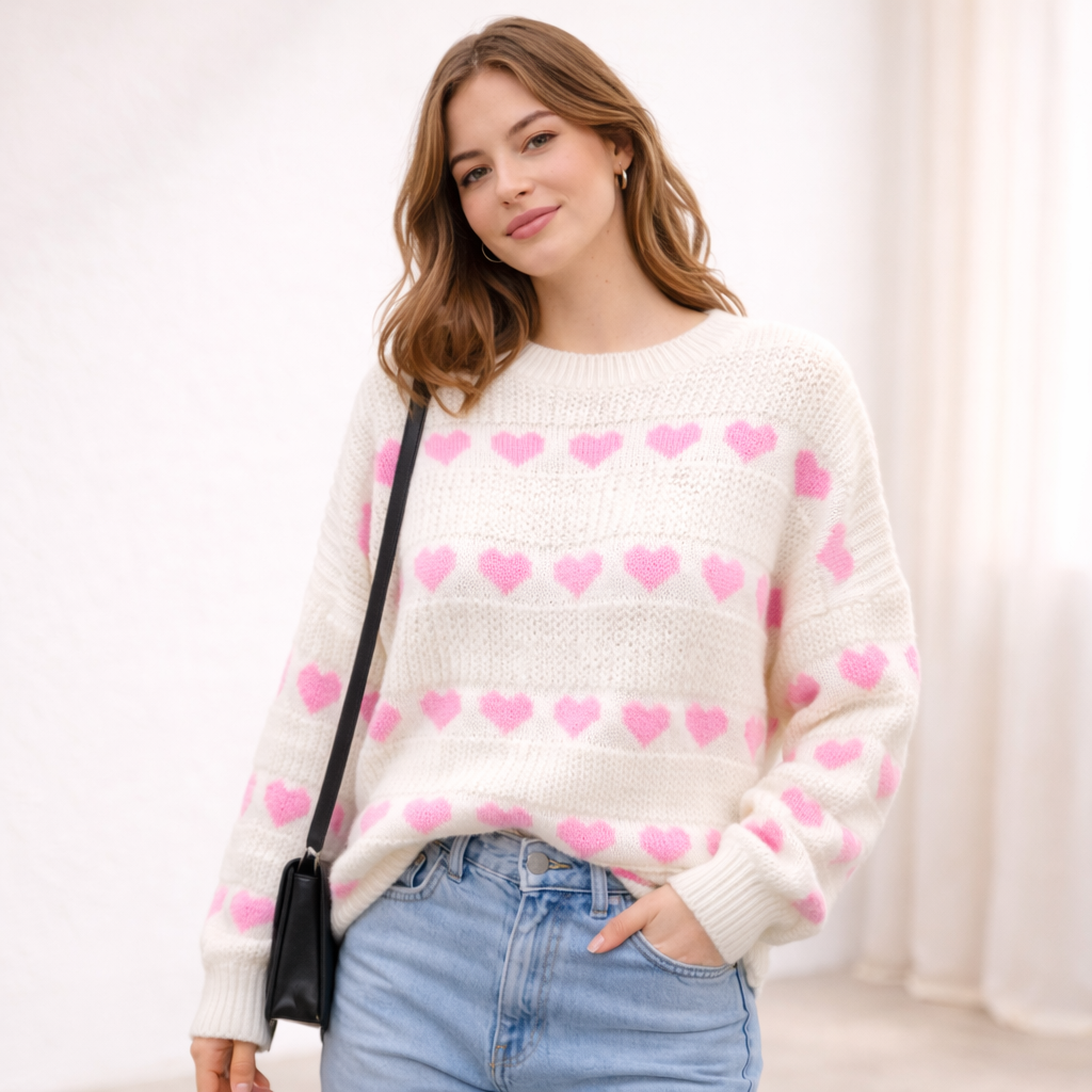 Pull maille cœur