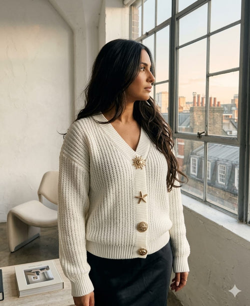 Cardigan éclat doré