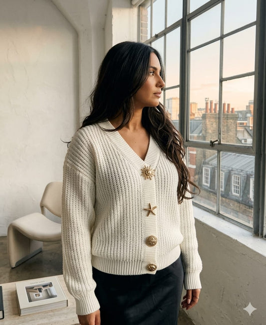 Cardigan éclat doré